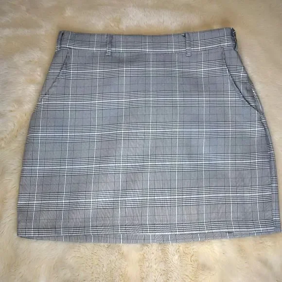 Wild Honey Gray Black Plaid Mini Skirt Size M Pockets Y2K Preppy Grunge - Picture 8 of 10